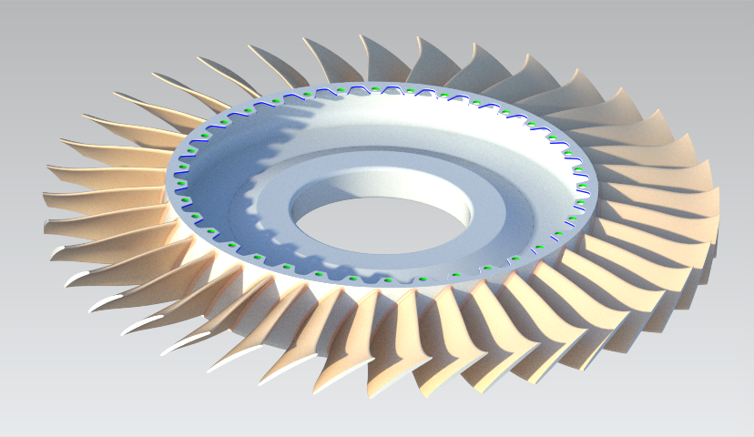 Blisk – integral titanium rotor with blades, aerospace